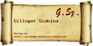Gilinger Szabina névjegykártya